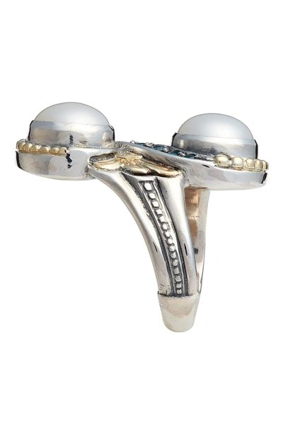 Shop Konstantino Thalia Double Pearl Ring In Silver/ Pearl