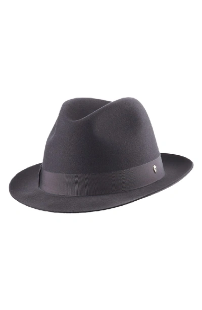 Shop Helen Kaminski Wool Fedora - Grey In Dark Smoke/ Armour