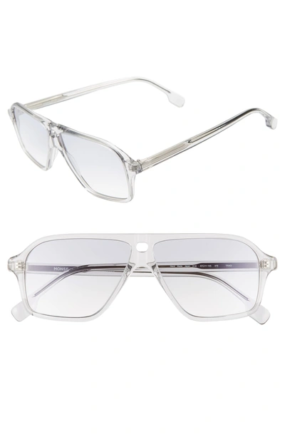 Shop Monse X Morgenthal Frederics Traci 57mm Square Sunglasses In Smoke Crystal/ Grey