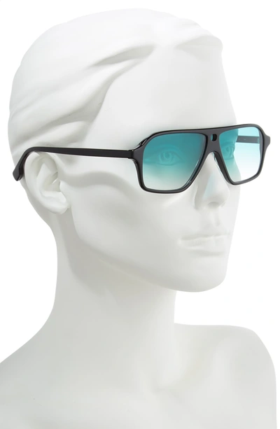 Shop Monse X Morgenthal Frederics Traci 57mm Square Sunglasses In Black/ Green