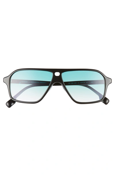 Shop Monse X Morgenthal Frederics Traci 57mm Square Sunglasses In Black/ Green