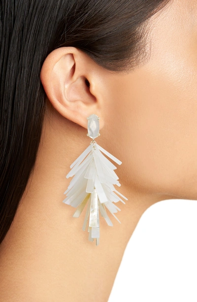 Shop Kendra Scott Jasper Fringe Drop Earrings In Gold/ Ivory Mix