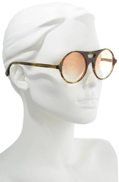 Shop Monse X Morgenthal Frederics Robin 52mm Round Sunglasses In Olive Tortoise/ Orange