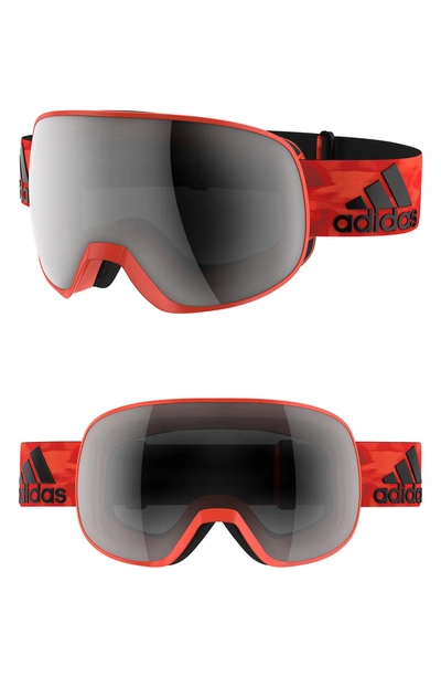 Shop Adidas Originals Progressor C Mirrored Spherical Snowsports Goggles - Energy/ Black