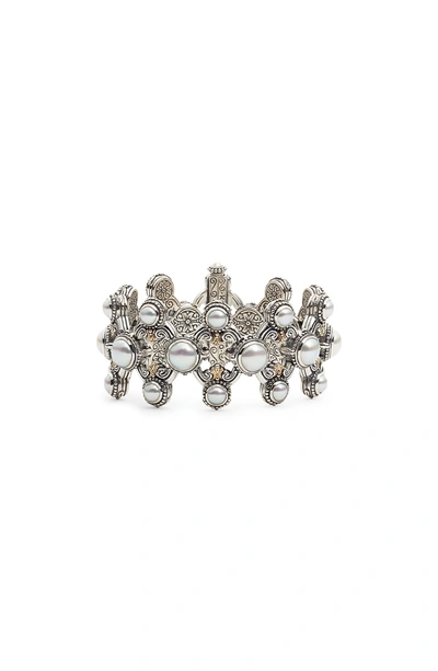 Shop Konstantino Thalia Pearl Cuff Bracelet In Silver/ Pearl