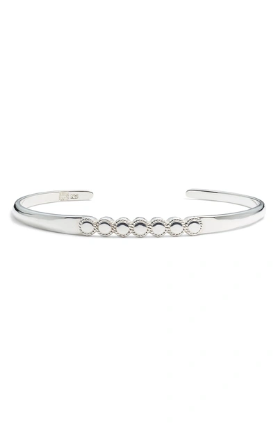 Shop Anna Beck Smooth Circle Skinny Cuff In Silver