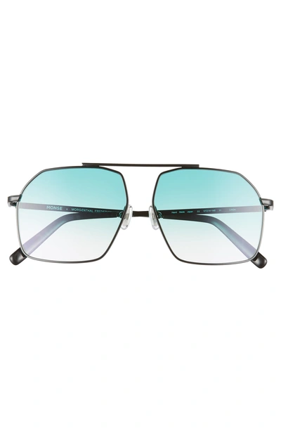 Shop Monse X Morgenthal Frederics Linda 57mm Aviator Sunglasses - Black/ Green