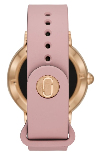 Shop Marc Jacobs Riley Silcone Strap Smart Watch, 44mm In Pink/ Rose Gold