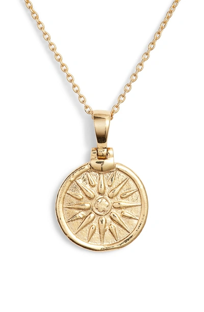 Shop Argento Vivo Sun Coin Pendant Necklace In Gold