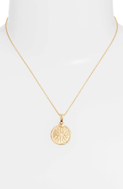 Shop Argento Vivo Sun Coin Pendant Necklace In Gold