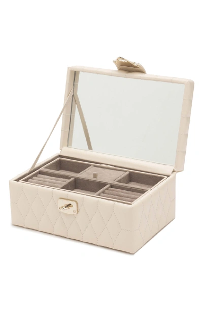 Shop Wolf Caroline Small Travel Jewelry Case - White In Ivory