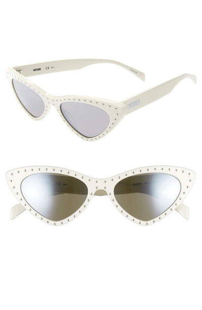 Shop Moschino 52mm Cat's Eye Sunglasses - White