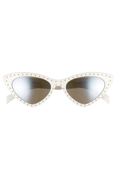 Shop Moschino 52mm Cat's Eye Sunglasses - White
