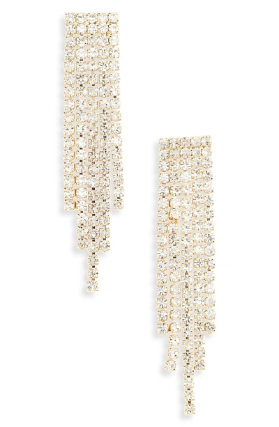 Shop Jules Smith Harlow Crystal Earrings In Gold/ Clear