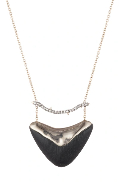 Shop Alexis Bittar Essentials Crystal Encrusted Bar & Shield Pendant Necklace In Black