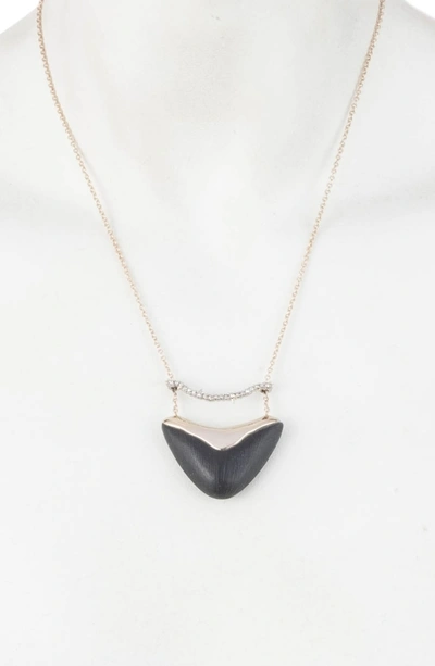 Shop Alexis Bittar Essentials Crystal Encrusted Bar & Shield Pendant Necklace In Black