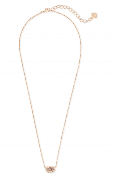 Shop Kendra Scott Chelsea Pendant Necklace In Rose Gold Drusy/ Rose Gold