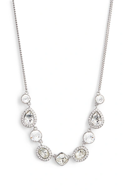 Shop Givenchy Crystal Frontal Necklace In Silver