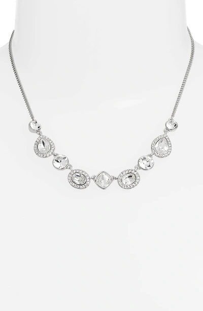 Shop Givenchy Crystal Frontal Necklace In Silver