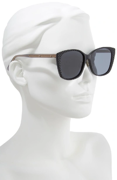 Shop Bottega Veneta 56mm Cat Eye Sunglasses In Black/ Grey