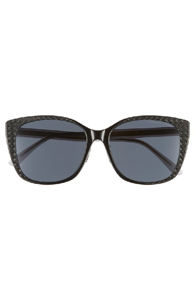 Shop Bottega Veneta 56mm Cat Eye Sunglasses In Black/ Grey