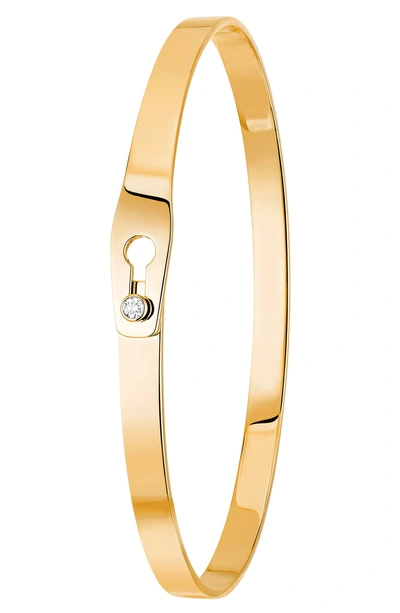 Shop Dinh Van Serrure Diamond & 18k Gold Bracelet In Yellow Gold