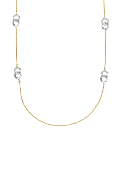 Shop Adore Interlocking Ring Long Station Necklace In Gold/ Silver