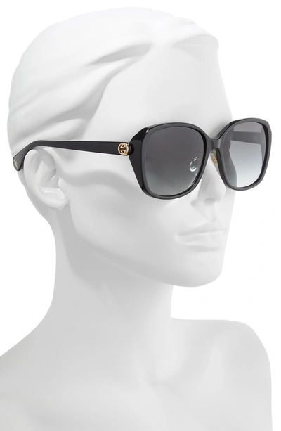 Shop Gucci 57mm Square Sunglasses In Black
