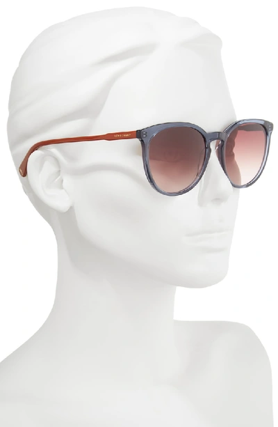 Shop Longchamp 56mm Round Sunglasses In Petrol Berry