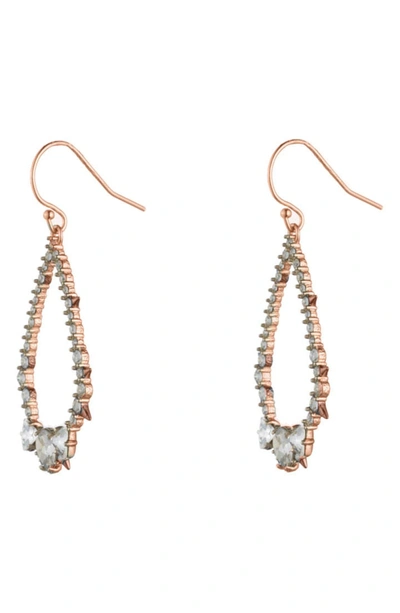 Shop Alexis Bittar Crystal Encrusted Spiked Teardrop Earrings In Crystal/ Gold