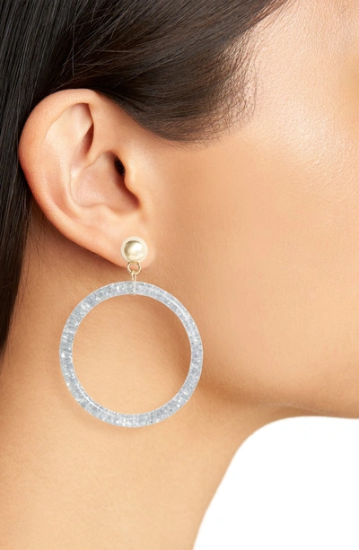 Shop Rebecca Minkoff Glitter Hoop Earrings In Glitter/ Gold