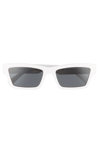 Shop Versace 55mm The Clans Cat Eye Sunglasses - White Solid