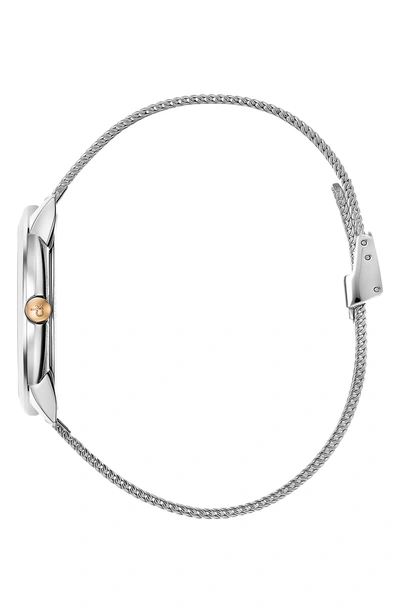 Shop Calvin Klein Minimal Mesh Strap Watch, 35mm In Silver/ Rose Gold