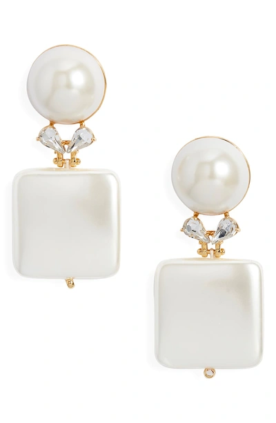 Shop Lele Sadoughi Starlet Stone Drop Earrings In Pearl