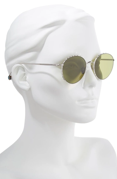 Shop Ahlem Place De L'alma 54mm Round Sunglasses - White Gold