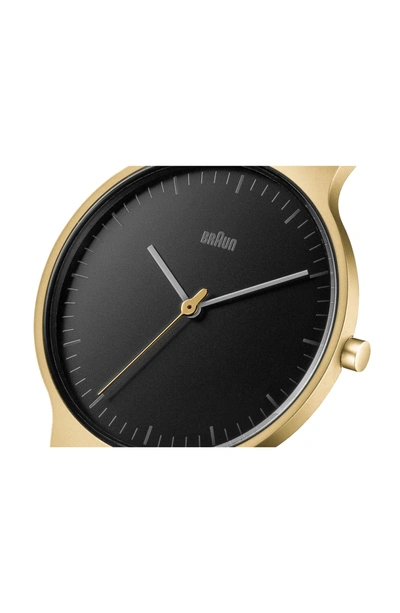 Shop Braun Classic Mesh Bracelet Watch, 38mm In Gold/ Black/ Gold