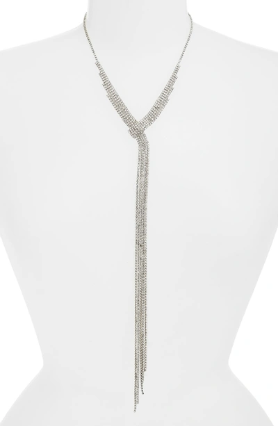 Shop Area Stars Irene Crystal Fringe Y-necklace In Clear