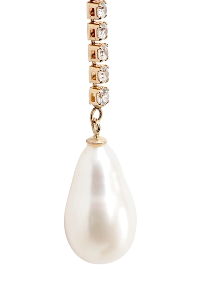 Shop Loren Stewart Gatsby Single Linear Pearl Earring In Yellow Gold