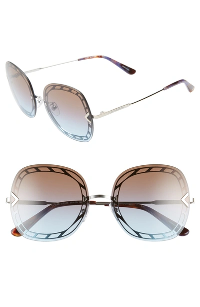 Shop Tory Burch 58mm Gradient Square Sunglasses - Silver/ Purple Gradient