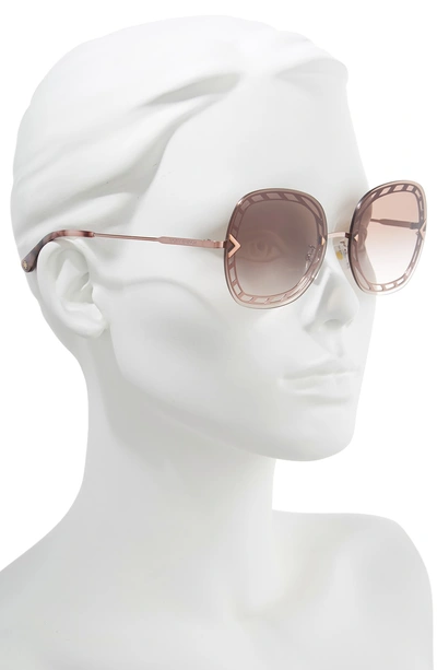 Shop Tory Burch 58mm Gradient Square Sunglasses In Rose Gold/ Brown Gradient