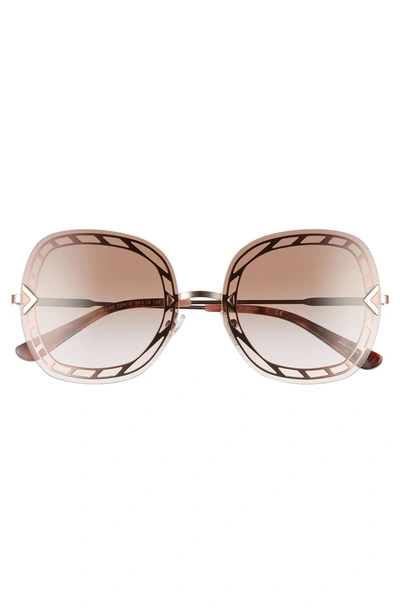 Shop Tory Burch 58mm Gradient Square Sunglasses In Rose Gold/ Brown Gradient