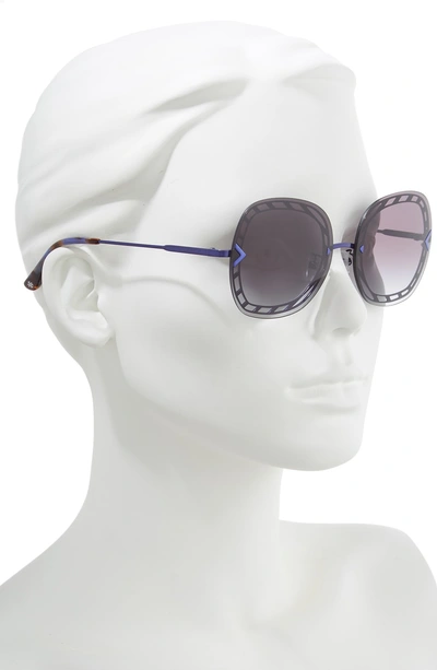 Shop Tory Burch 58mm Gradient Square Sunglasses - Black/ Dark Violet Gradient