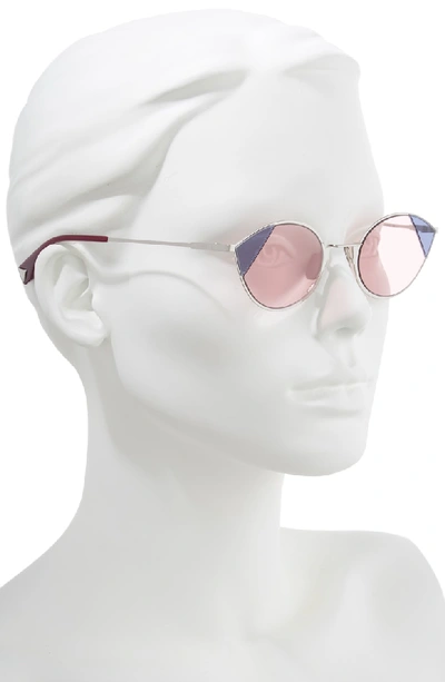 Shop Fendi 51mm Aviator Sunglasses In Silver/ Pink