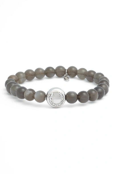 Shop Anzie Boheme Horseshoe Moonstone Bead Bracelet In Silver/ Grey Moonstone