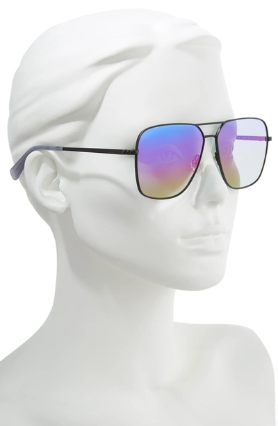 Shop Rebecca Minkoff Stevie3 61mm Aviator Sunglasses In Black/ Matte Black