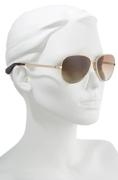 Kate Spade Avaline 2 58mm Polarized Aviator Sunglasses - Gold In Gold/brown  | ModeSens