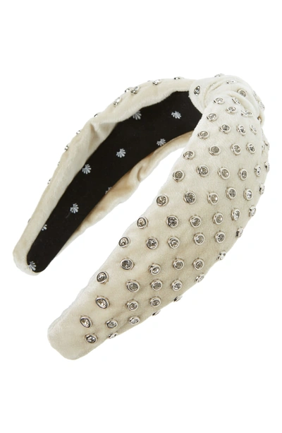 Shop Lele Sadoughi Crystal Embellished Headband In Ivory