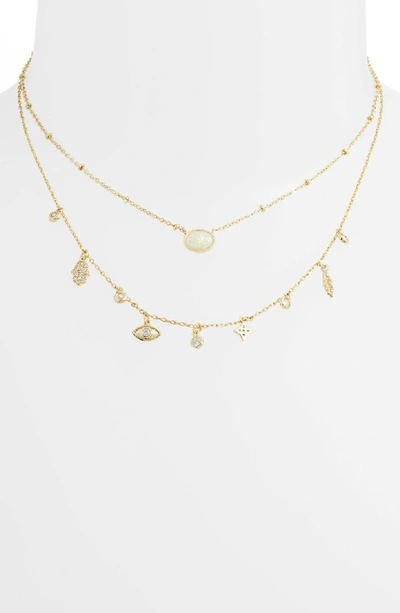 Shop Jules Smith Inner Goddess Layered Necklace In Gold/ Opal