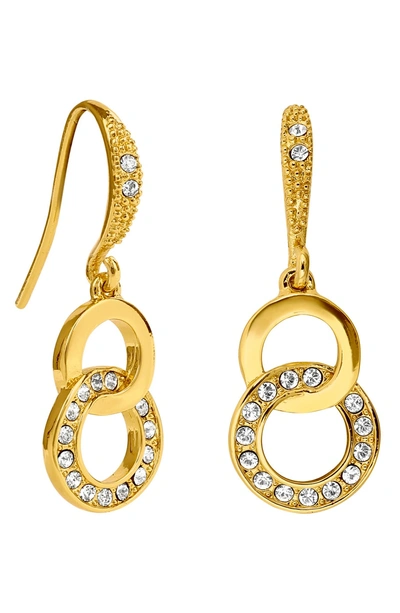 Shop Adore Interlocking Ring Drop Earrings In Gold