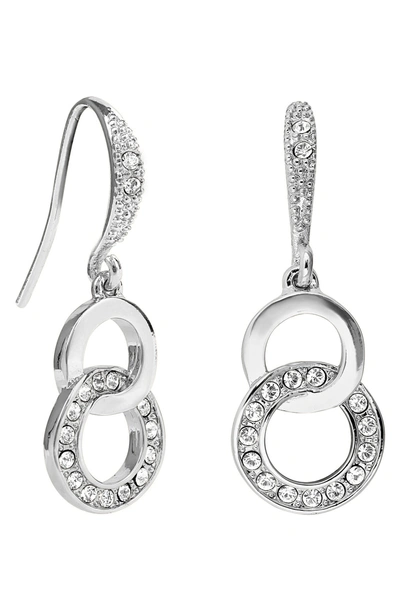 Shop Adore Interlocking Ring Drop Earrings In Silver